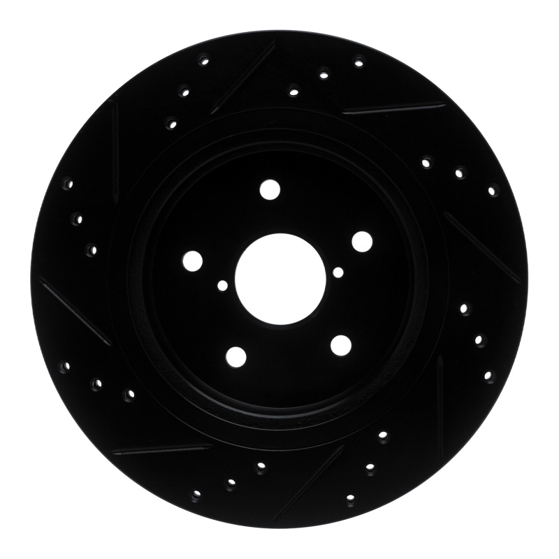 Subaru Outback Brake Rotor (1) - Rear Right - R1 Concepts - Drilled & Slotted - Black - `15-`25